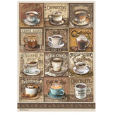 Stamperia Assorted Rice Paper A4 6/Sheets, Coffee And Chocolate