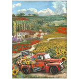 Stamperia Assorted Rice Paper A4 6/Sheets, Sunflower Art