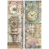 Stamperia Rice Paper A4 6/Pkg, Gardens of Time (DFSA4XTM)