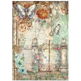 Stamperia Rice Paper A4 6/Pkg, Gardens of Time (DFSA4XTM)