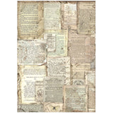 Stamperia Assorted Rice Paper A4 6/Sheets, Vintage Library