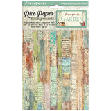 Stamperia, Assorted Rice Paper Backgrounds A6 8/Sheets, Garden (DFSAK6021)