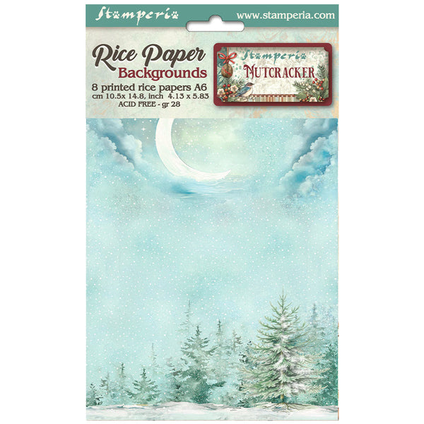 Stamperia Assorted Rice Paper Backgrounds A6 8/Sheets, Aquacolor Spray Set, The Nutcracker