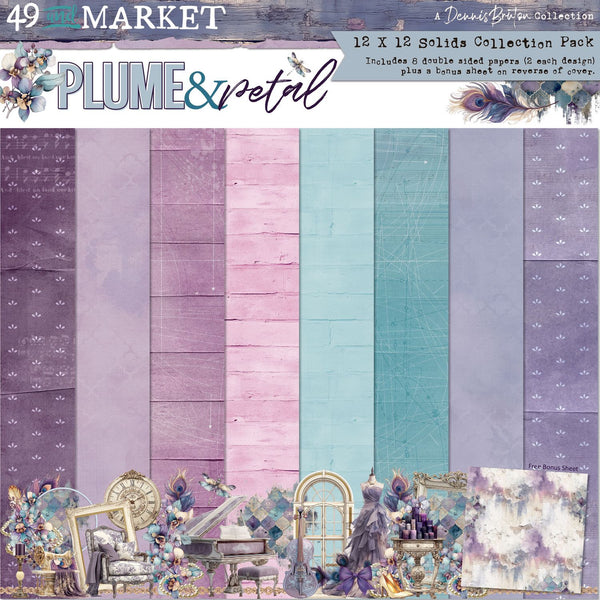 49 And Market, Solids Collection Pack 12"X12", Plume & Petal (DPP-35063)