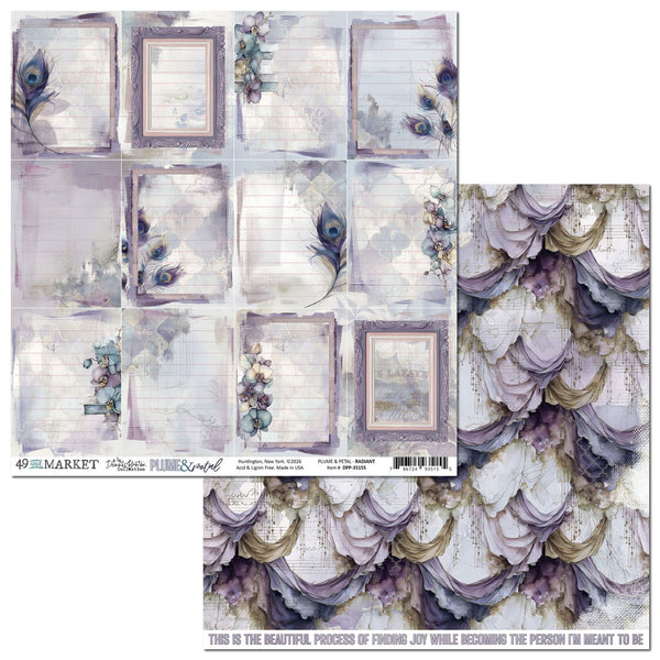 49 And Market, Plume & Petal, Double-Sided Cardstock 12"X12", Radiant (DPP-35155)