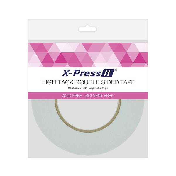 X-Press It High Tack Double-Sided Tissue Tape, 6mm, 1/4" (0.25"X55yd)