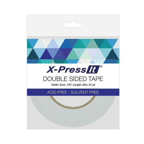 X-Press It, Double Sided Tissue Tape, 3mm x 25m/1/8" x 27yd