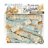 49 And Market, Chipboard Set Words, Wanderlust Explorer (DWE-30440)