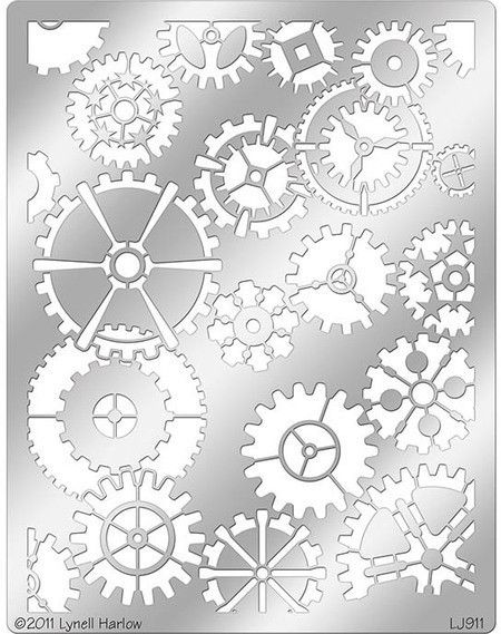 Stampendous, Dreamweaver Metal Stencil, 7.75" x 5", Gears