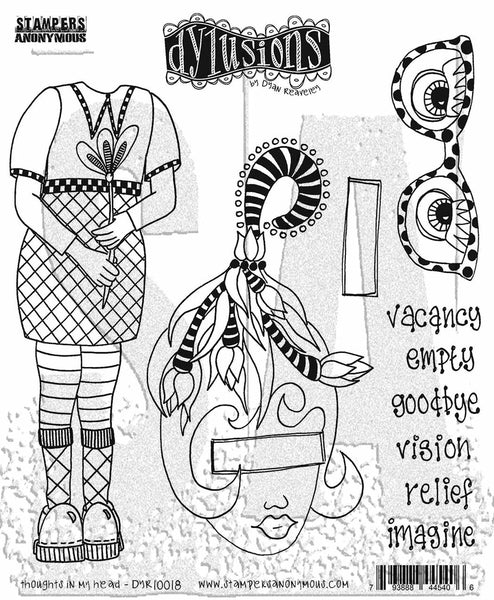 Dyan Reaveley's Dylusions Cling Stamp Collections 8.5"X7", Thoughts In My Head