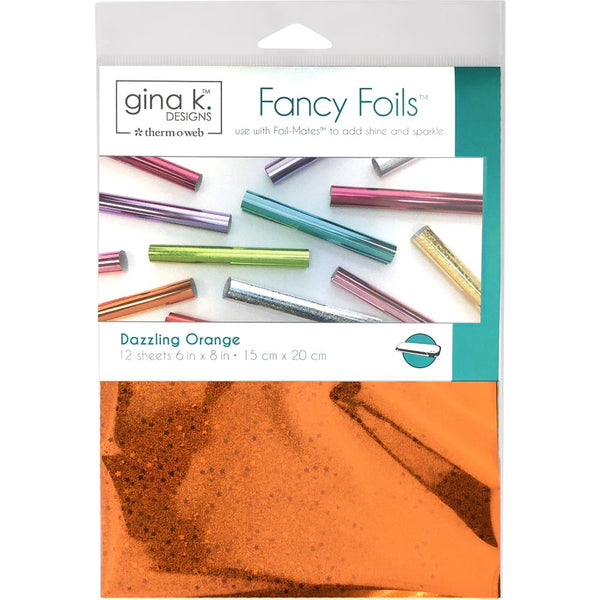 Gina K Designs Fancy Foil 6"X8" 12/Pkg, Dazzling Orange Holographic