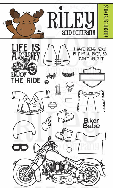 Riley & Company, Clear Stamps Set, Dress Up Riley, Motorcycle