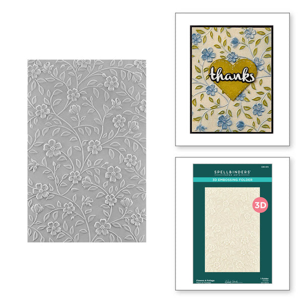 Spellbinders 3D Embossing Folder From The Garden Collection by Weddy Vecchi, Flowers & Foliage (E3D-074)