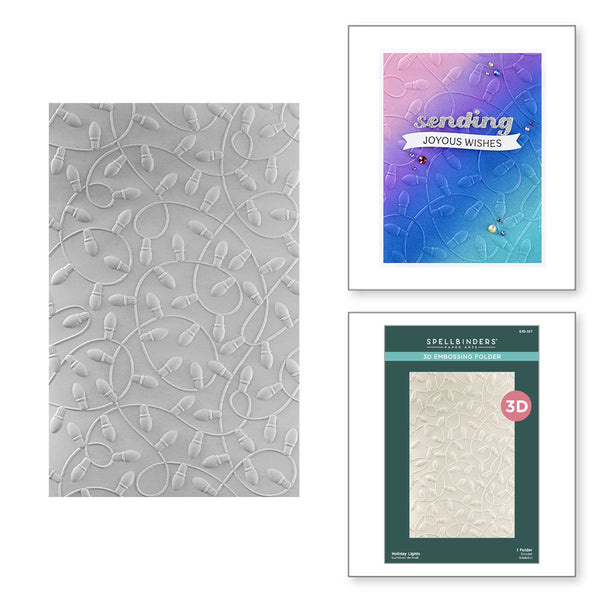 Spellbinders, 3D Embossing Folder from the Dancin Christmas Friends Collection, Holiday Lights (E3D-107)