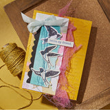 Spellbinders 3D Embossing Folder by Dina Wakley, Soaring, Collaged Birds (E3D-123)