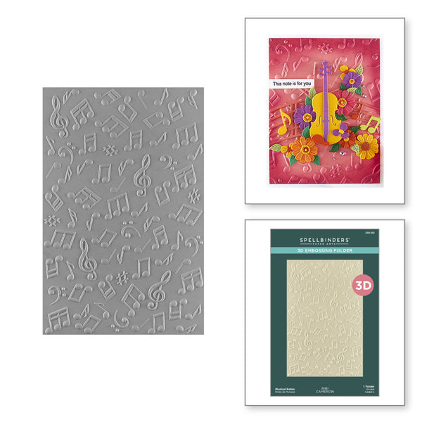 Spellbinders 3D Embossing Folder by Bibi Cameron, Musical Notes (E3D-133)