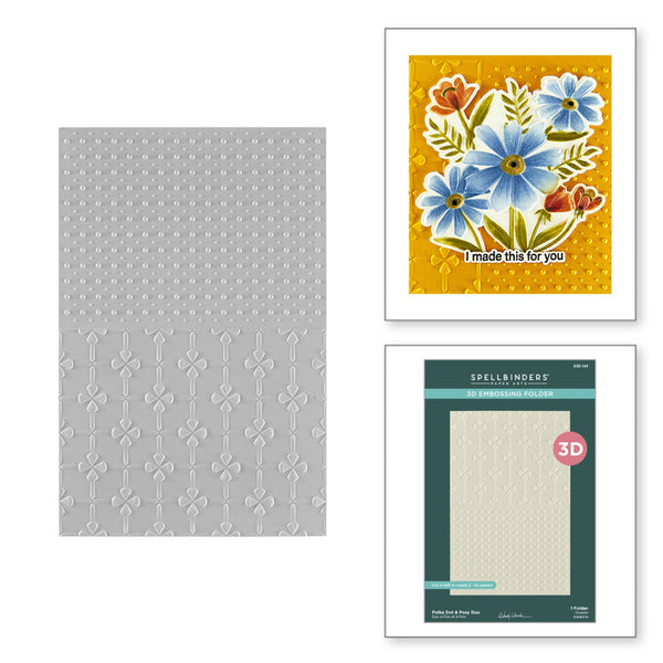 Spellbinders 3D Embossing Folder by Wendy Vecchi, Tabbed Classics, Polka Dot & Posy Duo (E3D-143)