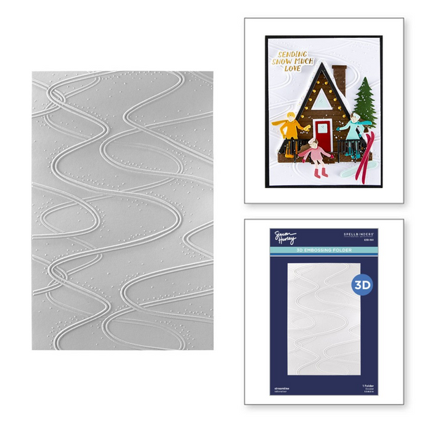 Spellbinders 3D Embossing Folder by Simon Hurley, Ski-Son's Greetings (E3D-160)