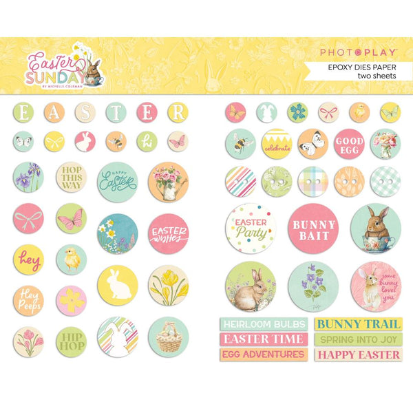 PhotoPlay, Pre-Colored Epoxy Dies Paper Pack, Easter Sunday
