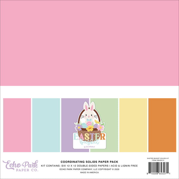 Echo Park Solids Collection Kit 12"X12", Easter Basket