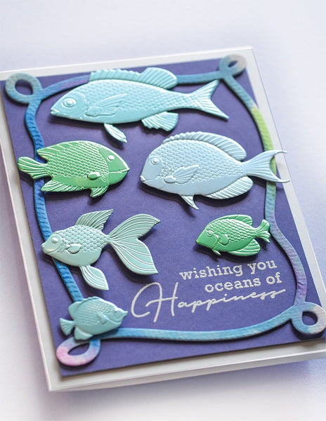 Memory Box, 3D Embossing Folder & Matching Dies, Ocean Fish