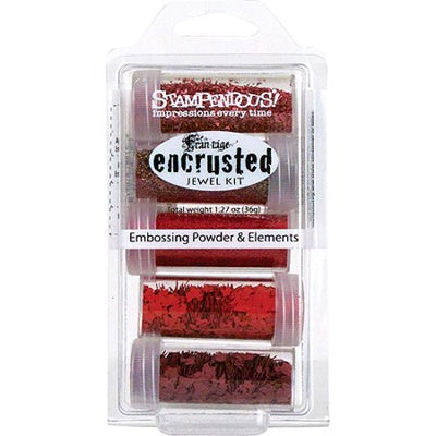 Stampendous, Frantage Encrusted Jewel Kit, Embossing Powder & Elements, Jewel Red Kit (EJK01)