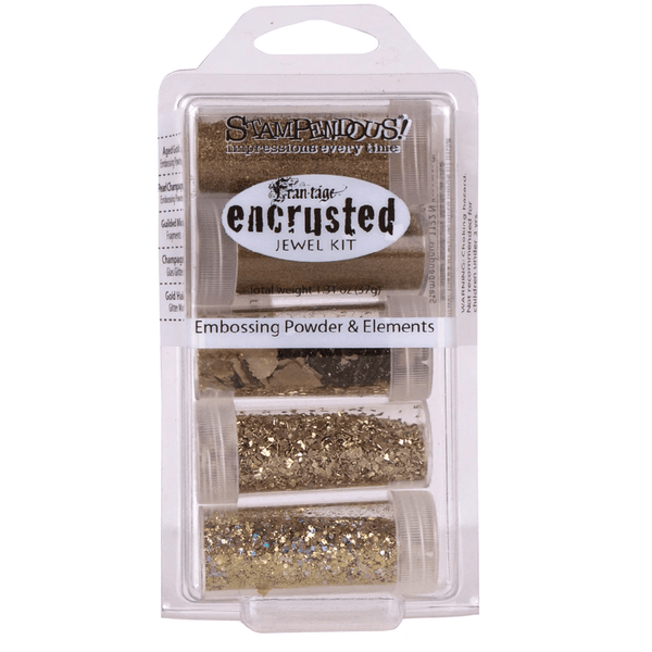 Stampendous, Frantage Encrusted Jewel Kit, Embossing Powder & Elements, Jewel Gold Kit (EJK09)