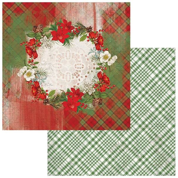 49 And Market, Evergreen Season Double-Sided Cardstock 12"X12", Ceremonious Poinsettias