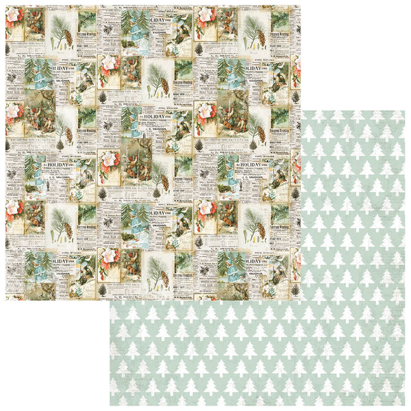 49 And Market, Evergreen Season Double-Sided Cardstock 12"X12", Festive Traditions
