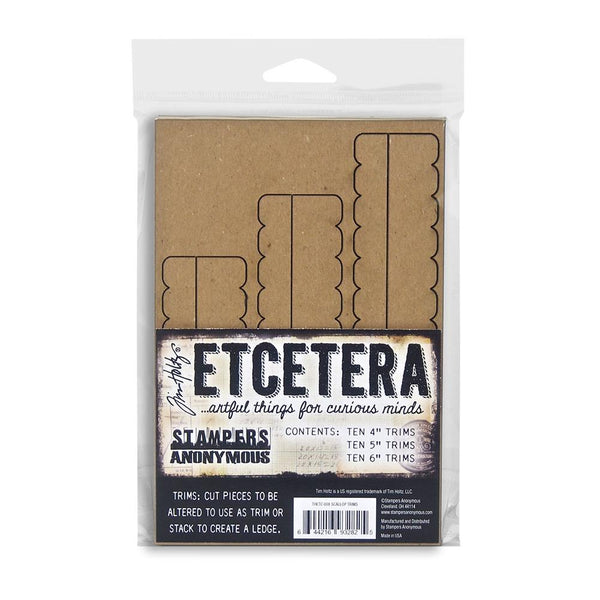 Tim Holtz Etcetera Scallop Trims, 10 Each Of 4",5" And 6" (#ETC008)