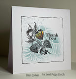 Sweet Poppy Stencil: Clear Stamp, Chinese Lantern Flower