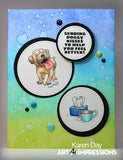 Art Impressions Funny Farm Cling Rubber Stamp, Doggy Kisses