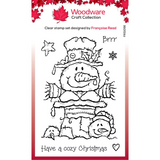 Woodware Clear Singles Top Hat Snowman 4 in x 6 in Stamp Set