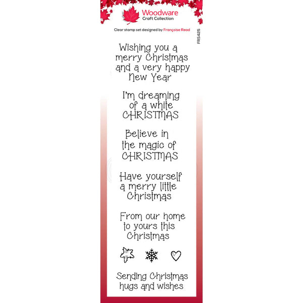 Woodware, Clear 8"x 2.6" Stamp Set, Magical Christmas Greetings