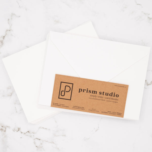Prism Studio, Simply White, Card Blanks with Envelopes (10 set), 5" X 7" (FS-CB05)