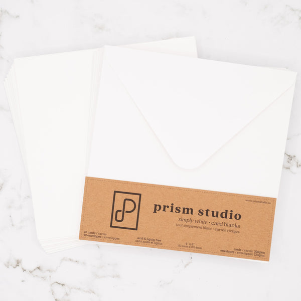 Prism Studio, Simply White, Card Blanks with Envelopes (10 set), 6"x6" (FS-CB06)
