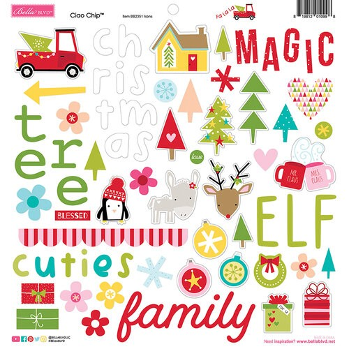 Bella Blvd, Ciao Chipboard Icons, FaLaLa (BB2351)