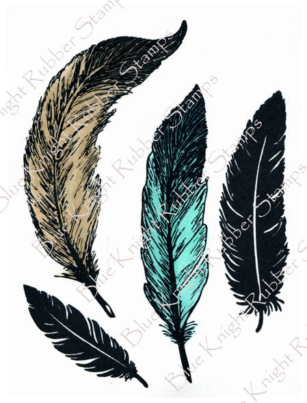 Blue Knight Rubber Stamps, Feathers