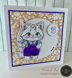Jamie Rodgers Crafts, 8" x 8" Stencil, Feline Paws & Bones
