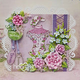 Heartfelt Creations, Floral Fashionista Collection, Cling Stamps & Dies Set Combo, Floral Corset