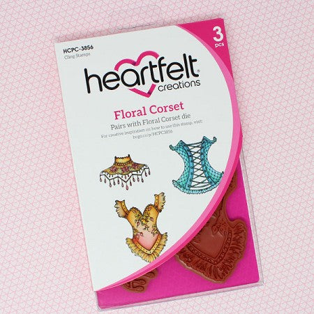 Heartfelt Creations, Floral Fashionista Collection, Cling Stamps & Dies Set Combo, Floral Corset