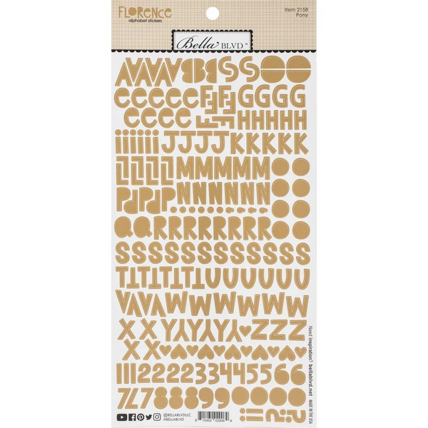 Bella Blvd, Legacy Collection, Cardstock Stickers, Florence Alphabet, Pony (2158)