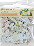 49 And Market, Chipboard Set, Sentiments, From the Garden (FTG-35483)