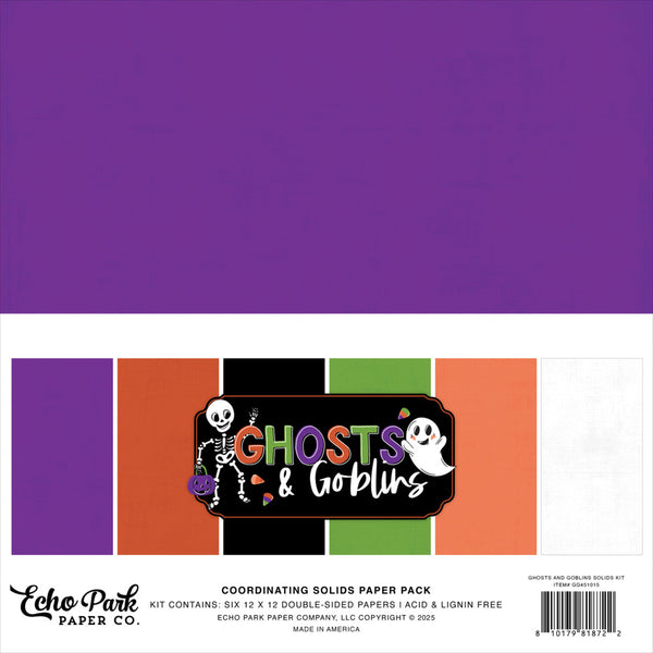 Echo Park Solids Collection Kit 12"X12", Ghosts & Goblins (GG451015)