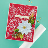 Spellbinders Glimmer Hot Foil Plate & Stencil Bundle, Glimmer For The Holidays Collection, Full Bloom Poinsettia (GLP-427 & STN-070)