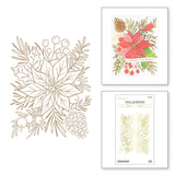 Spellbinders Glimmer Hot Foil Plate & Stencil Bundle, Glimmer For The Holidays Collection, Full Bloom Poinsettia (GLP-427 & STN-070)
