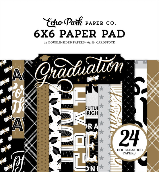 Echo Park Double-Sided Paper Pad 6"X6" 24/Pkg, Graduation, 12 Designs/2 Each