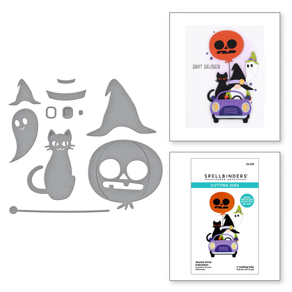 Spellbinders Etched Dies, Gnome Drive Halloween (S3-493)