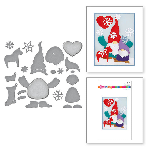 Spellbinders, Etched Dies from the Holiday Hugs Collection by Stampendous, Gnome Hugs (S6-213)
