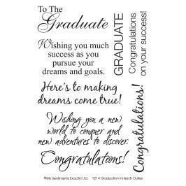My Sentiments Exactly Clear Stamps 4x6" Sheet, Graduation Innies & Outies